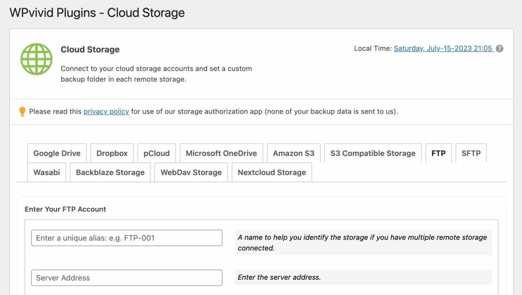wpvivid review cloud storage 4